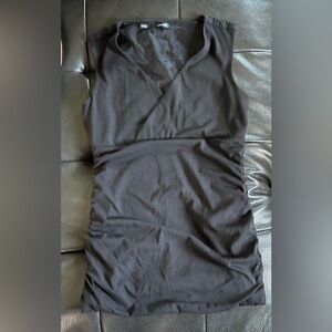 Maurices Ruched Elegant Black Sleeveless V-Neck Top